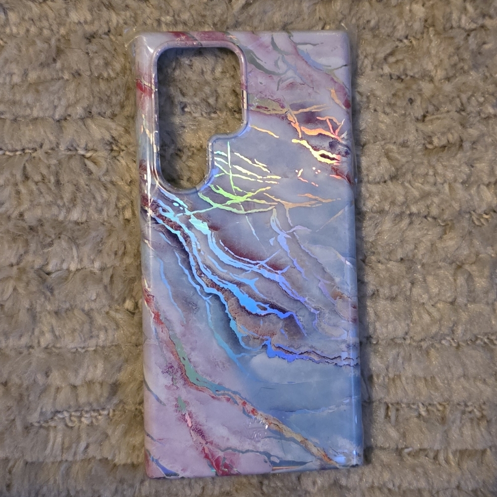 Samasung Galaxy S23 Ultra Velvet Caviar Holographic Marble Phone Case